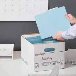 Staples Corrugated File Box Lift Off Lid, Letter/Legal Size, White/Black, 20/Pack (3325010/3325007)