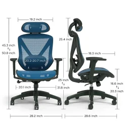 Staples® Dexley Ergonomic Mesh Swivel Task Chair, Blue (UN59375)