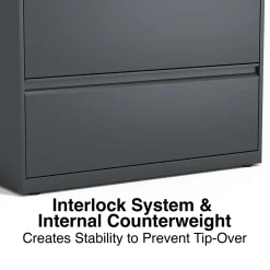 Staples 3-Drawer Lateral File Cabinet, Letter/Legal Size, Lockable, 40.25