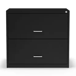 Staples 2-Drawer Lateral File Cabinet, Letter/Legal Size, Lockable, 27.3"H x 29.8"W x 20.6"D, Black (ST52141-CC)
