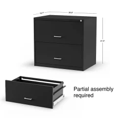 Staples 2-Drawer Lateral File Cabinet, Letter/Legal Size, Lockable, 27.3