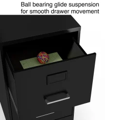 Staples 2-Drawer Light Duty Vertical File Cabinet, Locking, Letter, Black, 18