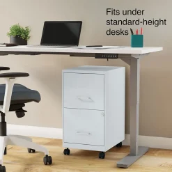 Staples 2-Drawer Mobile Vertical File Cabinet, Letter Size, Lockable, 26.3