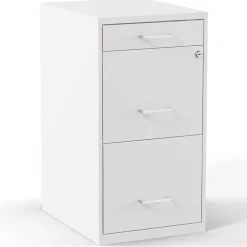 Staples 3-Drawer Mobile Vertical File Cabinet, Letter Size, Lockable, 26.9"H x 14.3"W x 18.9"D, White (ST52144-CC)