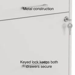 Staples 3-Drawer Mobile Vertical File Cabinet, Letter Size, Lockable, 26.9