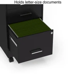 Staples 3-Drawer Mobile Vertical File Cabinet, Letter Size, Lockable, 25.7