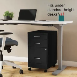 Staples 3-Drawer Mobile Vertical File Cabinet, Letter Size, Lockable, 25.7