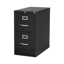 Staples 2-Drawer Mobile Vertical File Cabinet, Letter Size, Lockable, 29"H x 15"W x 25"D, Black (59555/25420)