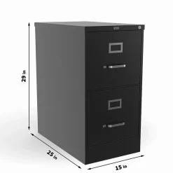 Staples 2-Drawer Mobile Vertical File Cabinet, Letter Size, Lockable, 29