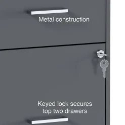 Staples 4-Drawer Vertical File Cabinet, Letter Size, Lockable, 45.8