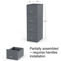 Staples 4-Drawer Vertical File Cabinet, Letter Size, Lockable, 45.8