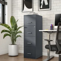 Staples 4-Drawer Vertical File Cabinet, Letter Size, Lockable, 45.8