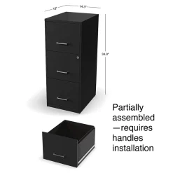 Staples 3-Drawer Vertical File Cabinet, Letter Size, Lockable, 34.9