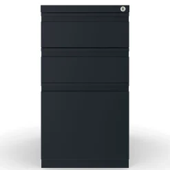Staples 3-Drawer Vertical File Cabinet, Locking, Letter, Black, 19.88"D (24874D)