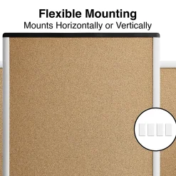 Staples Durable Cork Bulletin Board, Black/Silver Frame, 2' x 1.5' (ST52490-US)