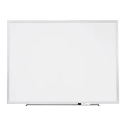 Staples Durable Magnetic Porcelain Dry-Erase Whiteboard, Aluminum Frame, 4' x 3' (52467/28331)
