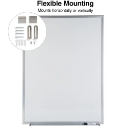 Staples Durable Magnetic Porcelain Dry-Erase Whiteboard, Aluminum Frame, 4' x 3' (52467/28331)