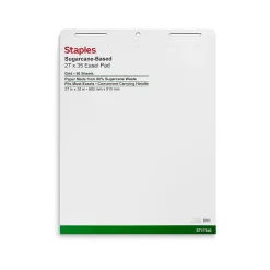 Staples Easel Pads, 27" x 35", White, 50 Sheets/Pad, 4 Pads/Carton (ST17640)