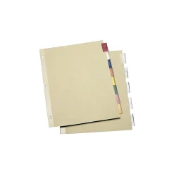 Staples Economy Insertable Paper Dividers, 8-Tab, Multicolor, 6 Sets/Pack (13520/14486)
