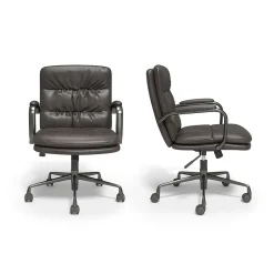 Staples® Ellsworth Leather Swivel Manager Chair, Gray (95115)