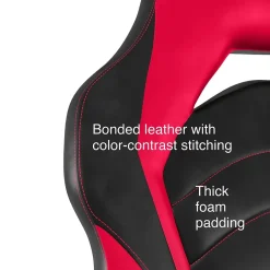 Staples Emerge Vortex Bonded Leather Ergonomic Gaming Chair, Black and Red (51465-CC)