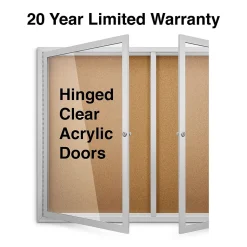 Staples Enclosed Cork Display Board, Aluminum Frame, 4' x 3' (ST61262)