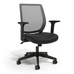 Staples Essentials Ergonomic Fabric Swivel Task Chair, Black (UN56947)