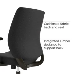 Staples® Essentials Ergonomic Fabric Swivel Task Chair, Black (UN59380)