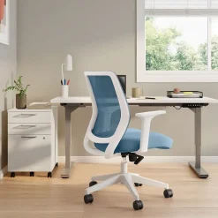 Staples Essentials Ergonomic Fabric Swivel Task Chair, Seafoam (UN60409)