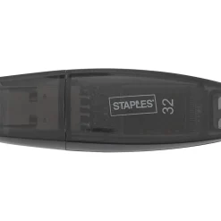 Staples Everyday 32GB USB 2.0 Type A Flash Drive, Black (28205)