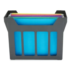 Staples® File Caddy with File Folders, Open Lid, Letter, Black (10613)