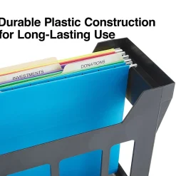 Staples® File Caddy with File Folders, Open Lid, Letter, Black (10613)