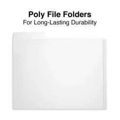 Staples File Folder, 3 Tab, Letter Size, Translucent Clear, 6/Pack (TR11863)