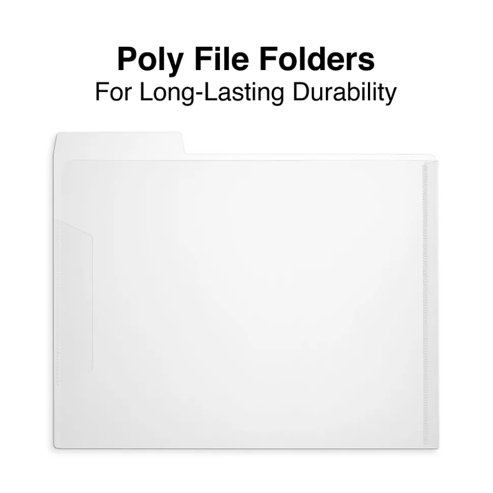 Staples File Folder, 3 Tab, Letter Size, Translucent Clear, 6/Pack (TR11863)