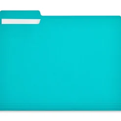 Staples File Folder, 1/3-Cut Tab, Letter Size, Teal, 100/Box (ST62567)