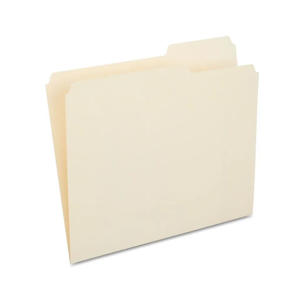 Staples File Folders, Letter Size, Manila, 100/Box (ST508812/508812)