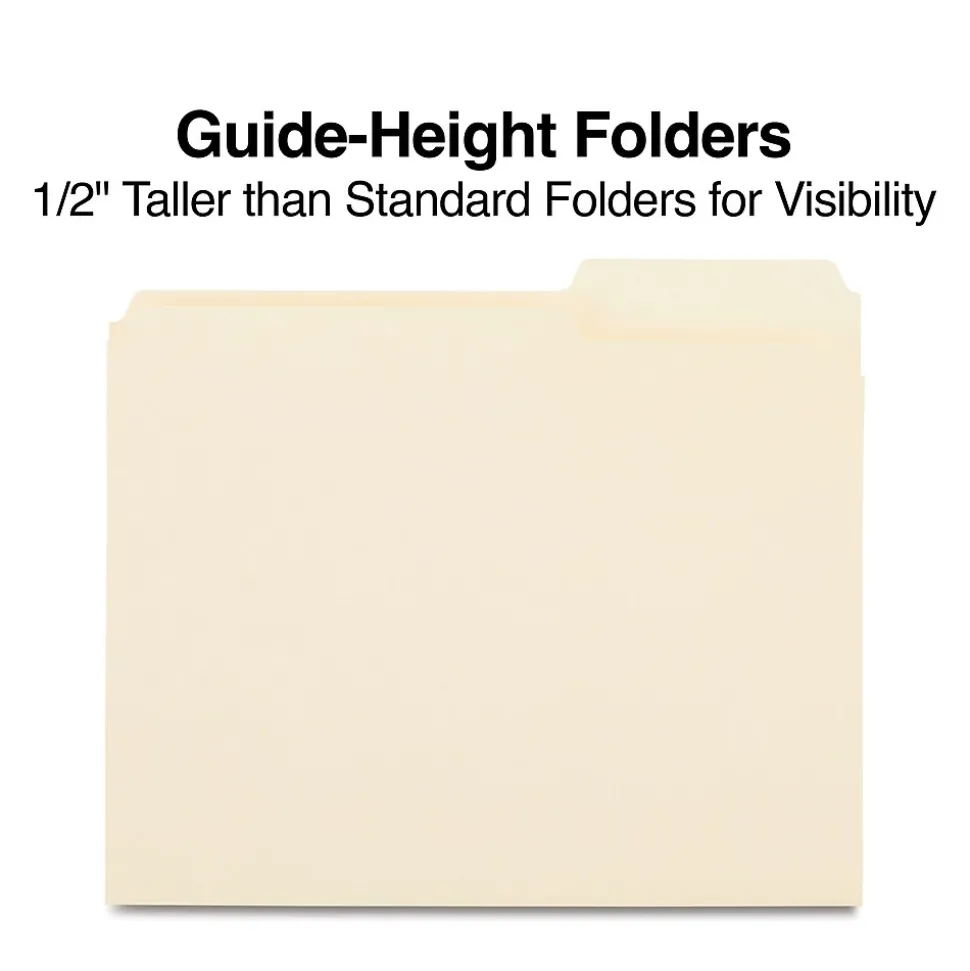 Staples File Folders, Letter Size, Manila, 100/Box (ST508812/508812)