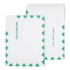 Staples First Class Self Seal #13 Envelope, 10" x 13", White with green diamond border, 100/Box (ST195032-CC)