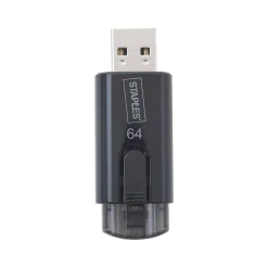Staples 64GB USB 2.0 Type A Flash Drive, Black (27990)