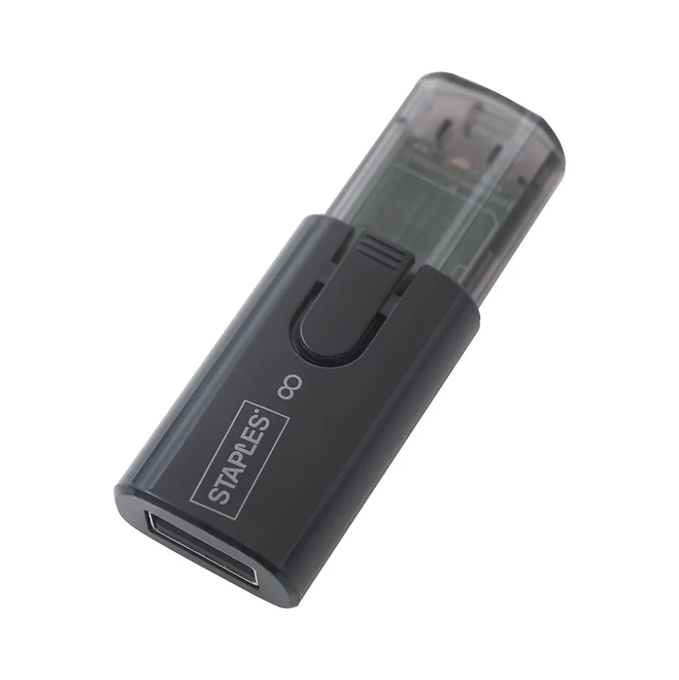 Staples 8GB USB 2.0 Type A Flash Drive, Black, 5/Pack (28194)