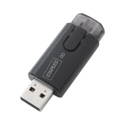 Staples 8GB USB 2.0 Type A Flash Drive, Black, 5/Pack (28194)