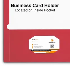 Staples Glossy 2-Pocket Paper Folder, Red, 10/Pack (13374-CC)