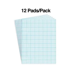 Staples Graph Pad, 8.5" x 11" (US letter), Graph Ruled, White, 50 Sheets/Pad, 6 Pads/Pack (35705)
