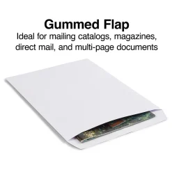 Staples Gummed Catalog Envelopes, 10"L x 13"H, White, 100/Box (295840N)
