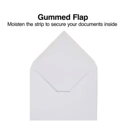 Staples Gummed Invitation Envelopes, 5 3/4" x 4 3/8", White, 250/Box (266767N)