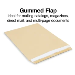 Staples Gummed Kraft Catalog Envelopes, 9"L x 12"H, Brown, 100/Box (SPL194969)