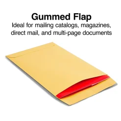 Staples Gummed Kraft Catalog Envelopes, 6" x 9", Brown, 500/Box (ST381944-CC)