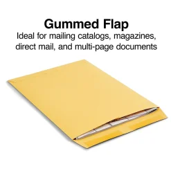 Staples Gummed Kraft Catalog Envelopes, 10"L x 13"H, Brown, 250/Box (486946/17033)