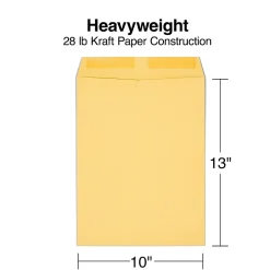 Staples Gummed Kraft Catalog Envelopes, 10