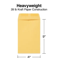 Staples Gummed Kraft Catalog Envelopes, 6
